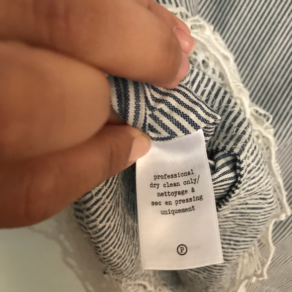 SOLD* RAG & BONE chambray striped tank with lace - Picture 6 of 8